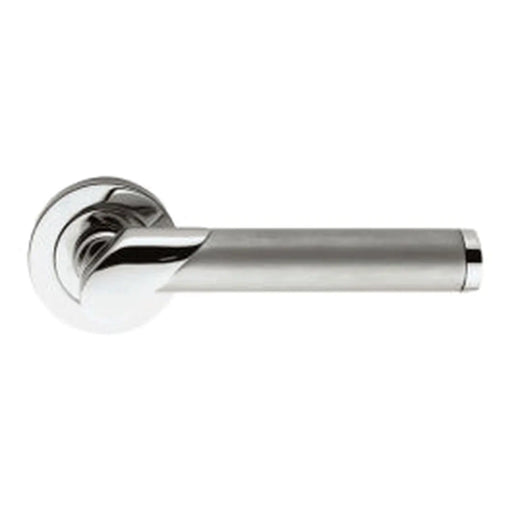 Irwin Lever On Sprung Screw-On Round Rose - Polished Chrome/Satin Chrome