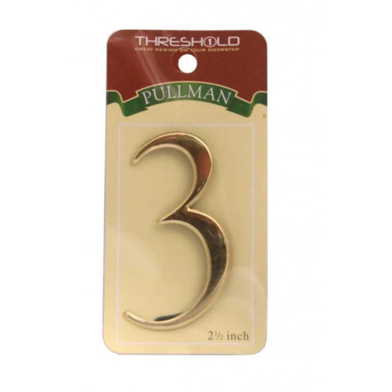2 1/2" Gold Effect Pullman Numeral 3 - Pack of 5