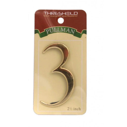 2 1/2" Gold Effect Pullman Numeral 3 - Pack of 5