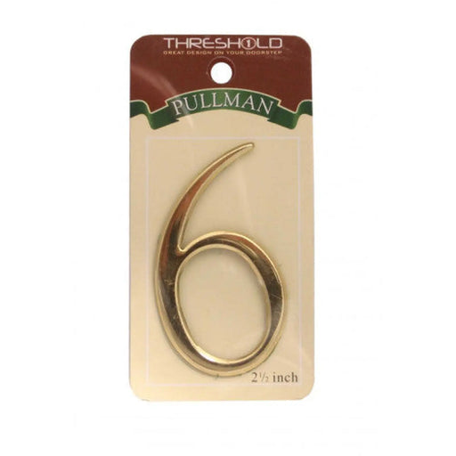 2 1/2" Gold Effect Pullman Numeral 6 - Pack of 5