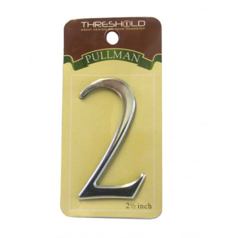 2 1/2" Silver Effect Pullman Numeral 2 - Pack of 5