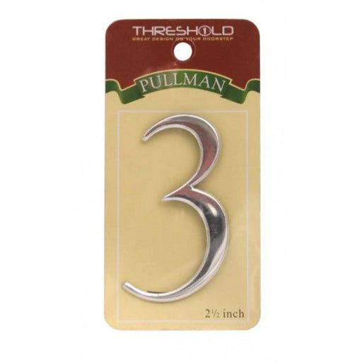 2 1/2" Silver Effect Pullman Numeral 3 - Pack of 5