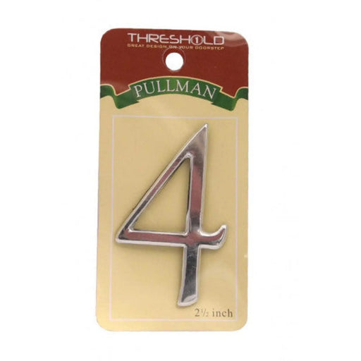 2 1/2" Silver Effect Pullman Numeral 4 - Pack of 5