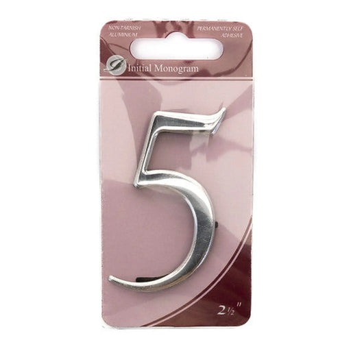 2 1/2" Silver Effect Pullman Numeral 5 - Pack of 5