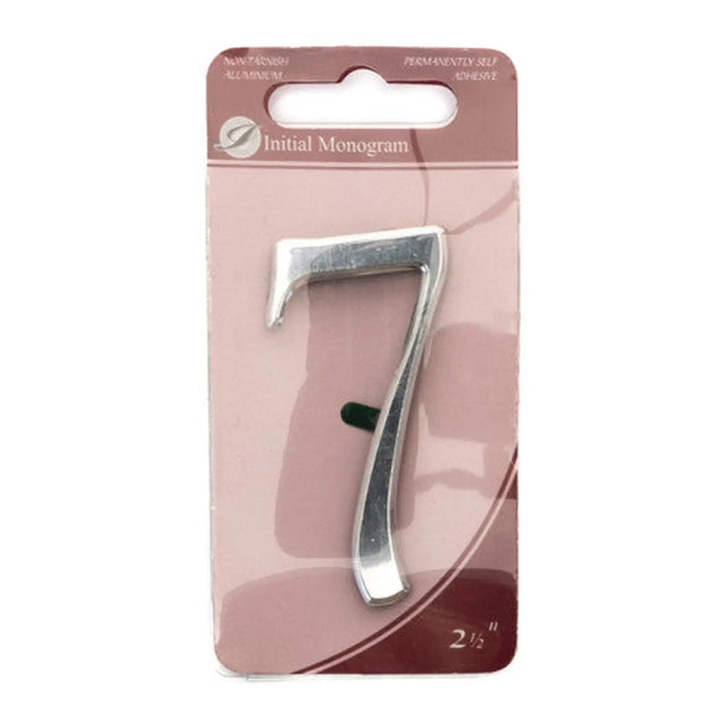 2 1/2" Silver Effect Pullman Numeral 7 - Pack of 5
