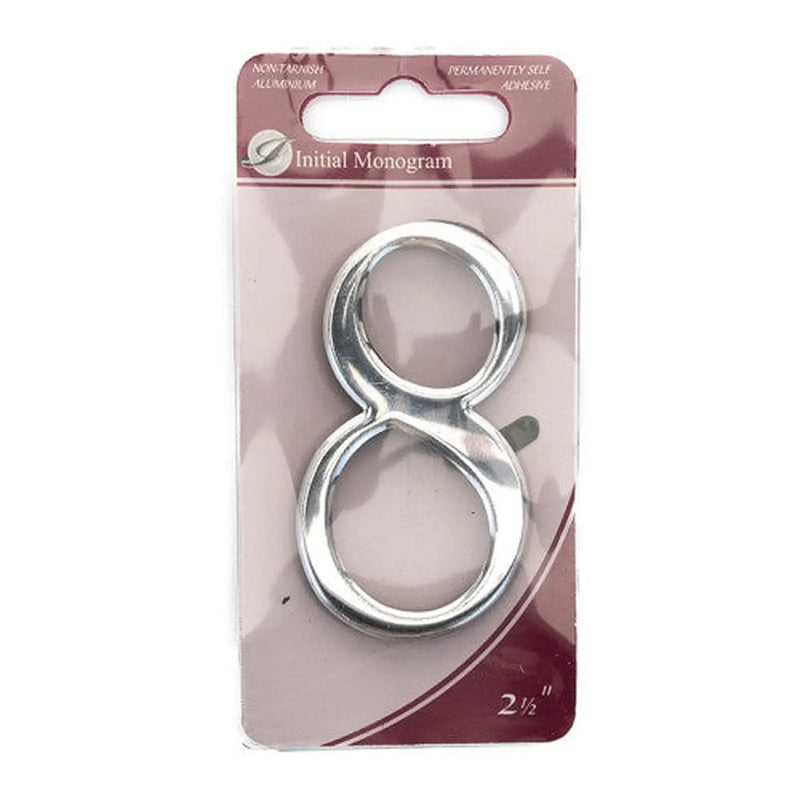 2 1/2" Silver Effect Pullman Numeral 8 - Pack of 5