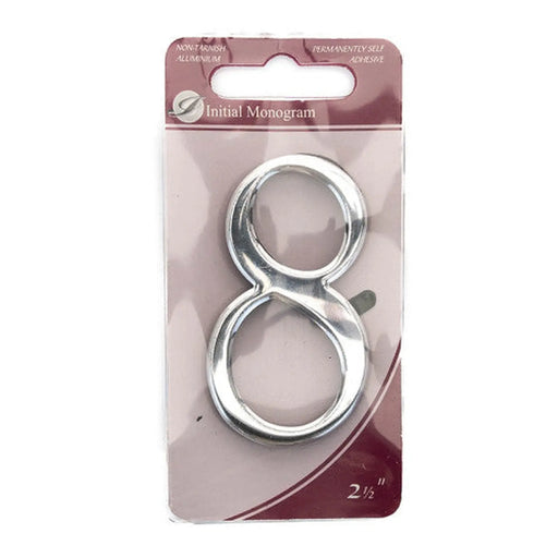 2 1/2" Silver Effect Pullman Numeral 8 - Pack of 5