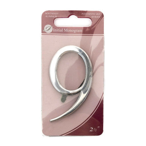 2 1/2" Silver Effect Pullman Numeral 9 - Pack of 5
