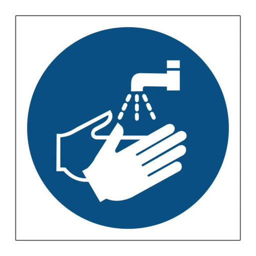 Wash hands symbol - SAV (100 x 100mm) - Min Order 4
