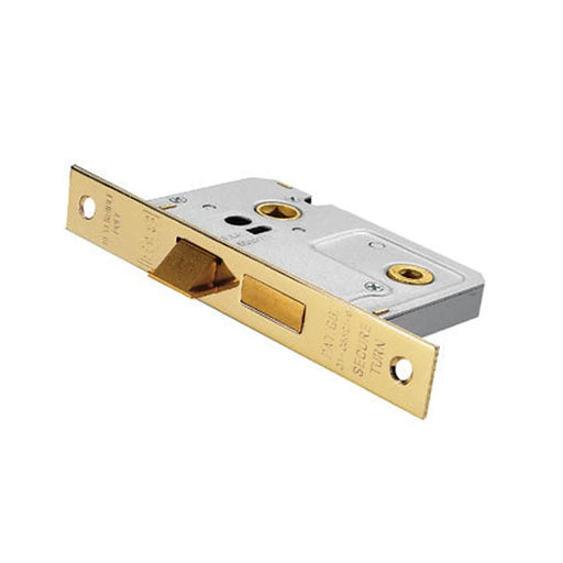 76Mm Bathroom Lock - 5Mm Follower - 57Mm C/C - Radius - Electro Brassed