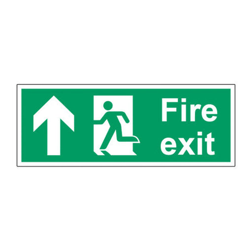 Fire exit (arrow Up) 1.2mm Recyclable PP (400 x 150mm) - Min Order 2