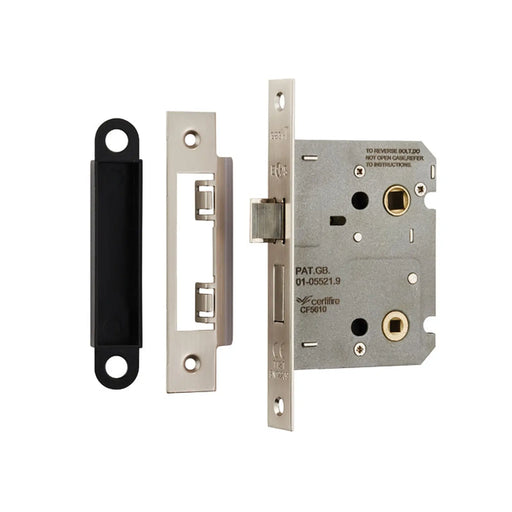76Mm Bathroom Lock - 5Mm Follower - 57Mm C/C - Square - Satin Nickel