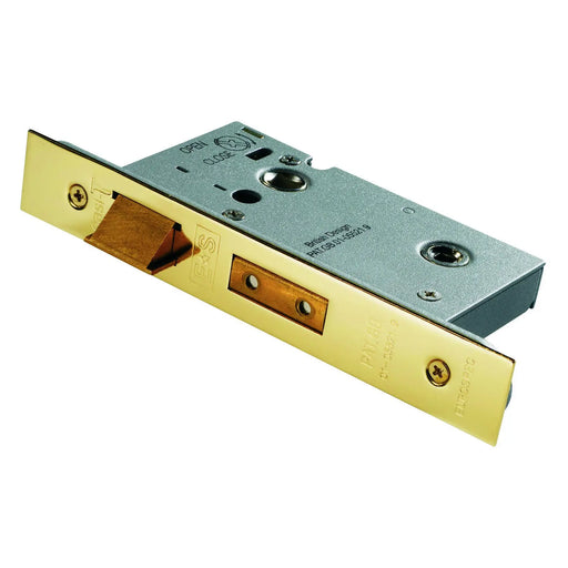 64Mm Heavy Duty Bathroom Lock - 5Mm Follower - 57Mm C/C - Square - Stainless Brass