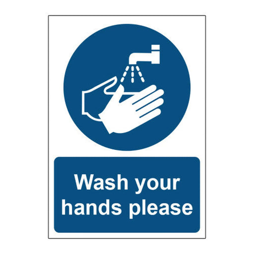 Wash your hands please 1.2mm Recyclable PP  (148 x 210mm) - Min Order 2
