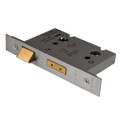 76Mm Heavy Duty Bathroom Lock - 5Mm Follower - 57Mm C/C - Square - Satin Stainless Steel