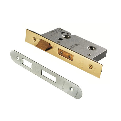 76Mm Heavy Duty Bathroom Lock - 5Mm Follower - 57Mm C/C - Radius - Satin Stainless Steel