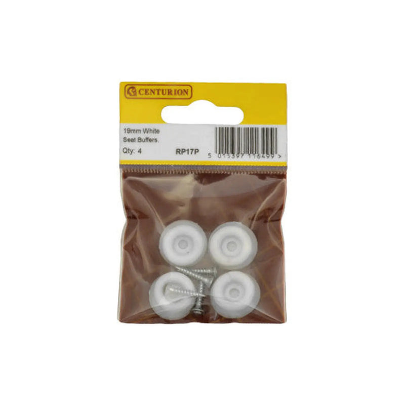 19mm White Seat Buffers (Pack of 4) - Pack of 5