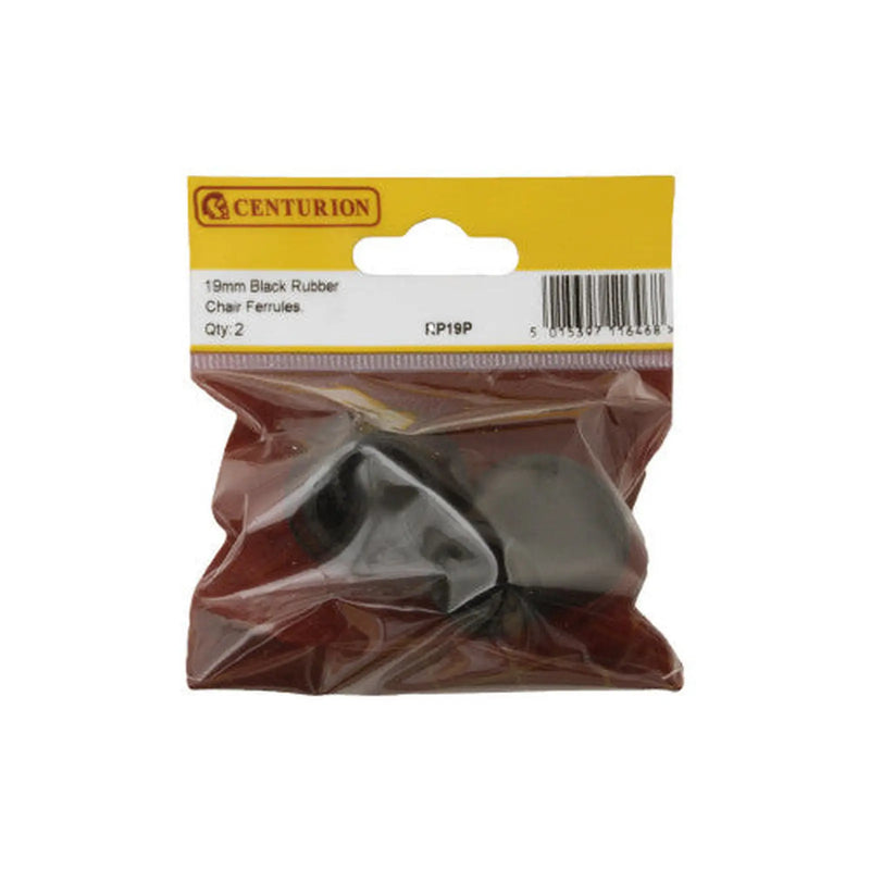 19mm Black Rubber Chair Ferrule (Pack of 2) - Pack of 5
