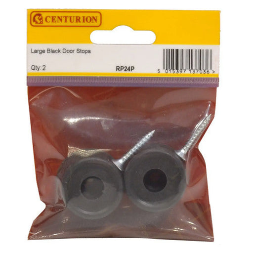 35mm Black Plastic Door Stops (Pack of 2) - Pack of 5