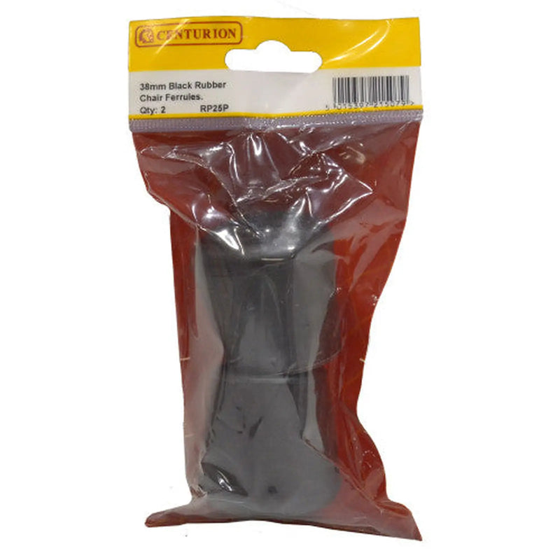 32mm Black Rubber Chair Ferrule (Pack of 2) - Pack of 5