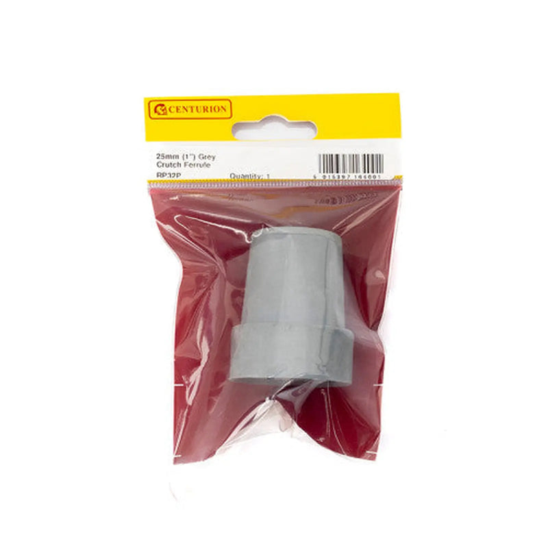 25mm Crutch Ferrule - Grey Rubber - Pack of 5