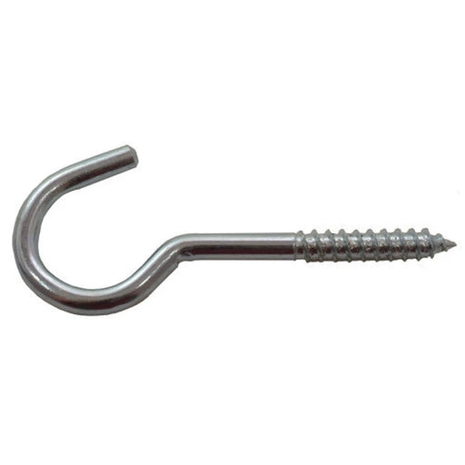 Repair Shop Zinc Plated Steel Screw Hook - 80 x 12mm - 8pk - Pack of 5
