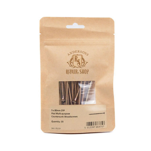 Repair Shop Pozi Multi Purpose C/S Woodscrews - ZYP - 5 x 80mm - - Pack of 5