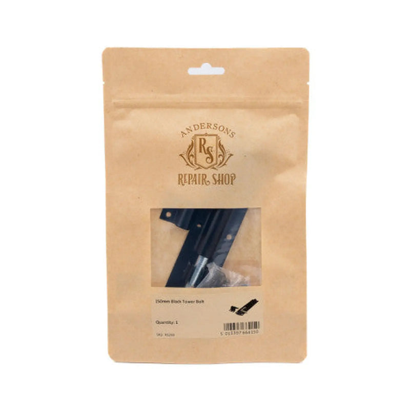 Repair Shop Tower Bolt - Black - 150mm - Pack of 5