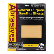 Abrasives Sandpaper Sheets, Fine 0/180 Grit - Pack of 5