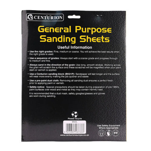 Abrasives Sandpaper Sheets, Medium 1/120 Grit - Pack of 5