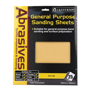 Abrasives Sandpaper Sheets, Coarse F2 / 80 grit - Pack of 5