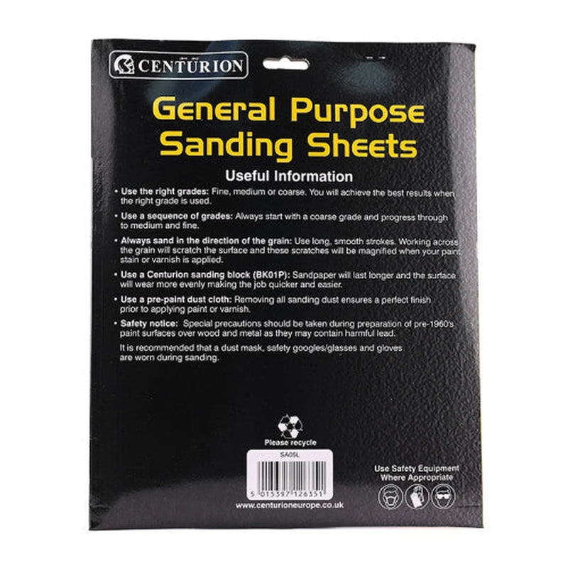 Abrasives Sandpaper Sheets, Coarse M2 / 60 grit - Pack of 5