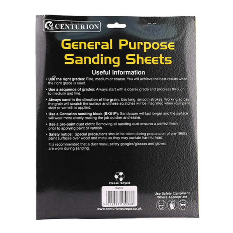 Abrasives Sandpaper Sheets, Coarse S2 / 50 grit - Pack of 5