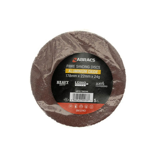 ABRASIVE FLOOR DISC 180 X 22MM 24G - PACK 5 - Pack of 5