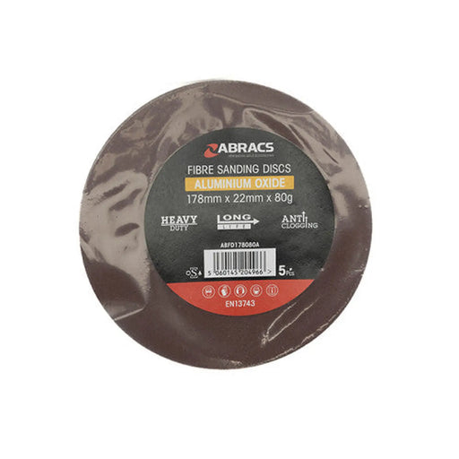 ABRASIVE FLOOR DISC 180 X 22MM 80G - PACK 5 - Pack of 5