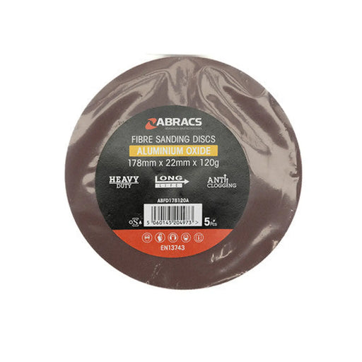 ABRASIVE FLOOR DISC 180 X 22MM 120G - PACK 5 - Pack of 5