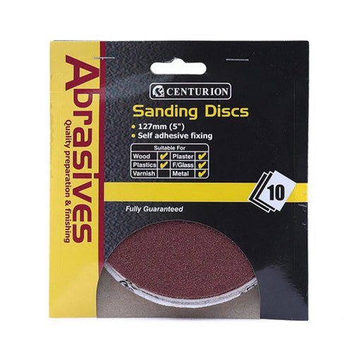 125mm Assorted Self Adhesive Circular Sanding 10pk - Pack of 5