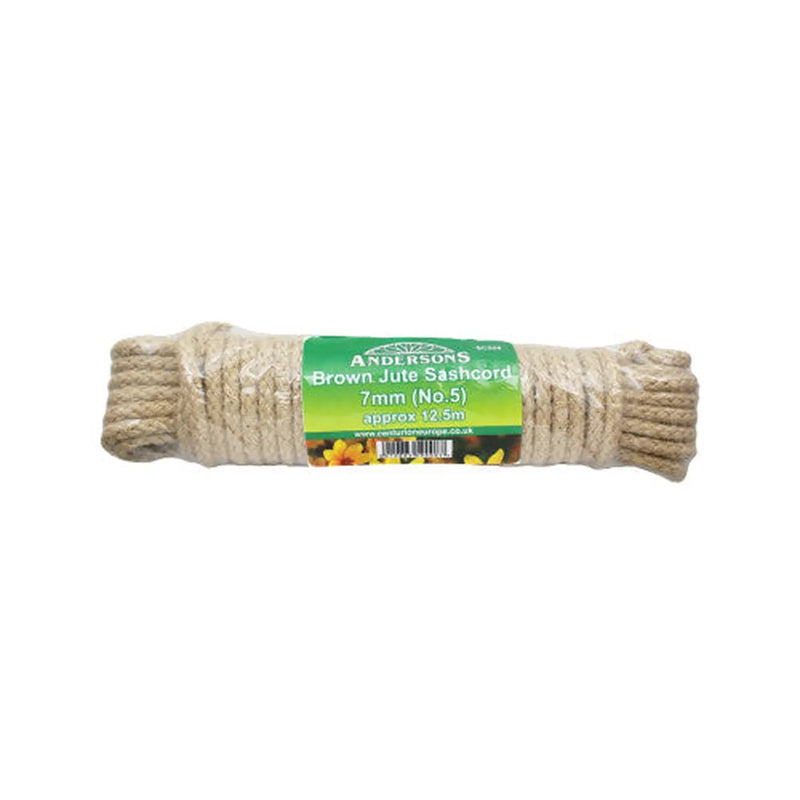 Brown Label Jute Sash Cord, 7mm x 12.5m (No 5) - Pack of 8