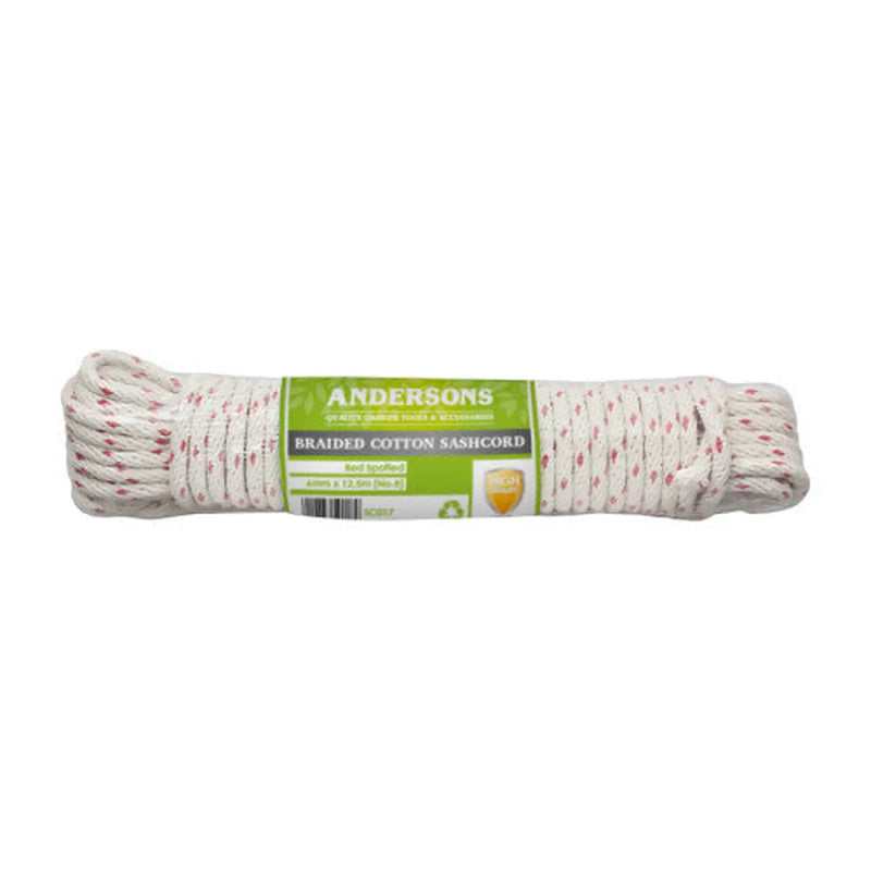 Red Spot Braided Cotton Sash Cord Hank, 6mm x 12.5m (No 8) - Pack of 8