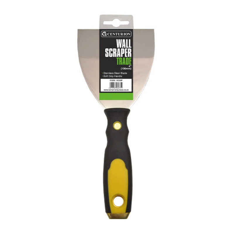 Trade Wallpaper Scraper with Soft Grip Handle, 100mm / 4" - Pack of 12