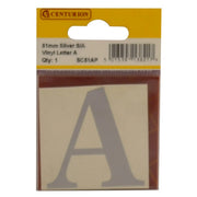51mm Silver Traditional Oldstyle Font Vinyl Letter A - Pack of 5