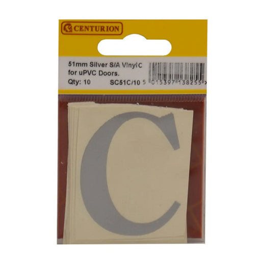 51mm Silver Traditional Oldstyle Font Vinyl Letter C   (Pack of 10) - Min Order 2