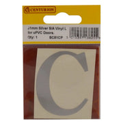 51mm Silver Traditional Oldstyle Font Vinyl Letter C - Pack of 5