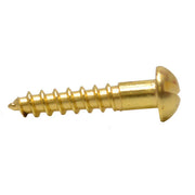 3/4" x 6 Slotted Round Head Woodscrew - Solid Brass - (200)
