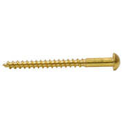 2" x 8 Slotted Round Head Woodscrew - Solid Brass - (200)