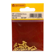 3/8" x 2 Slotted Brass Woodscrew - Countersunk Head - (Pack of 25) - Pack of 5