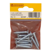 1 1/4" x 10 ZP Cross Recessed Hardened Twin Thread Woodscrews with - Pack of 5
