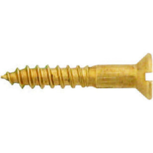 5/8 x 4 Slotted Brass Woodscrew - Countersunk Head - Min Order 6