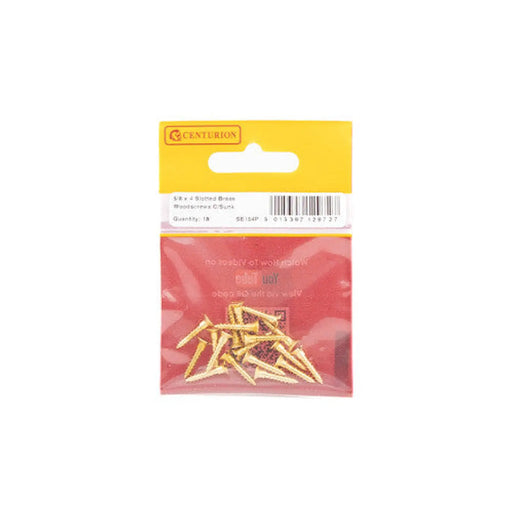 5/8 x 4 Slotted Brass Woodscrew - Countersunk Head - (Pack of 5)