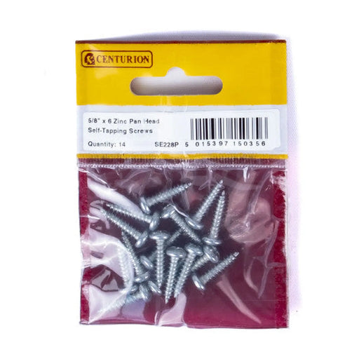 5/8" x 6 ZP Pan Head Self Tapping Screws (Pack of 16) - Pack of 5
